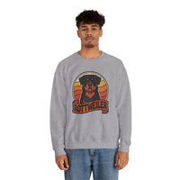Rottweiler Retro Sunset Sweatshirt - Heavy Blend Fleece Crewneck - Unisex White