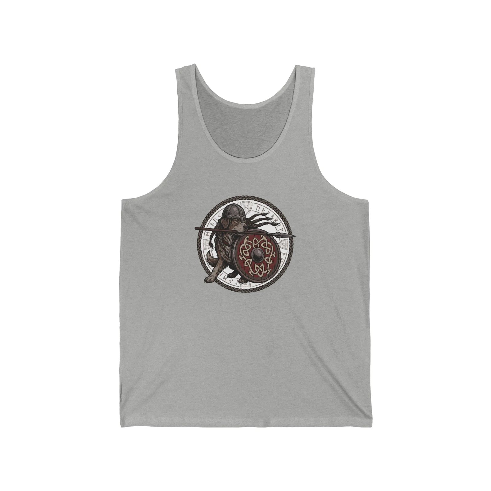 Shieldmaiden Viking Dogs Tank Top - Lightweight Airlume Cotton Jersey - Unisex Athletic Heather