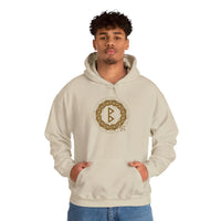 Berkana Earth Mother Rune Hoodie - Heavy Blend Fleece Pullover - Unisex White