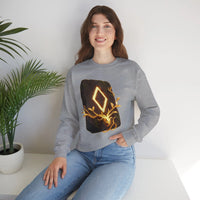 Ingwaz Rune Sacred Seed Sweatshirt - Classic Fit Heavy Blend Crewneck - Unisex White