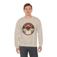 Siamese Cat 70s Sunset Aviator Sweatshirt - Heavy Blend Cotton Blend Crewneck - Unisex White