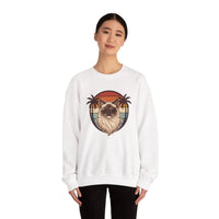 Ragdoll Cool Cat 70s Sunset Aviators Sweatshirt - Classic Fit Midweight Crewneck - Unisex White