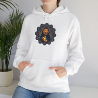 Alchemist Dog Sacred Geometry Hoodie - Midweight Cotton-Poly Pullover - Unisex White