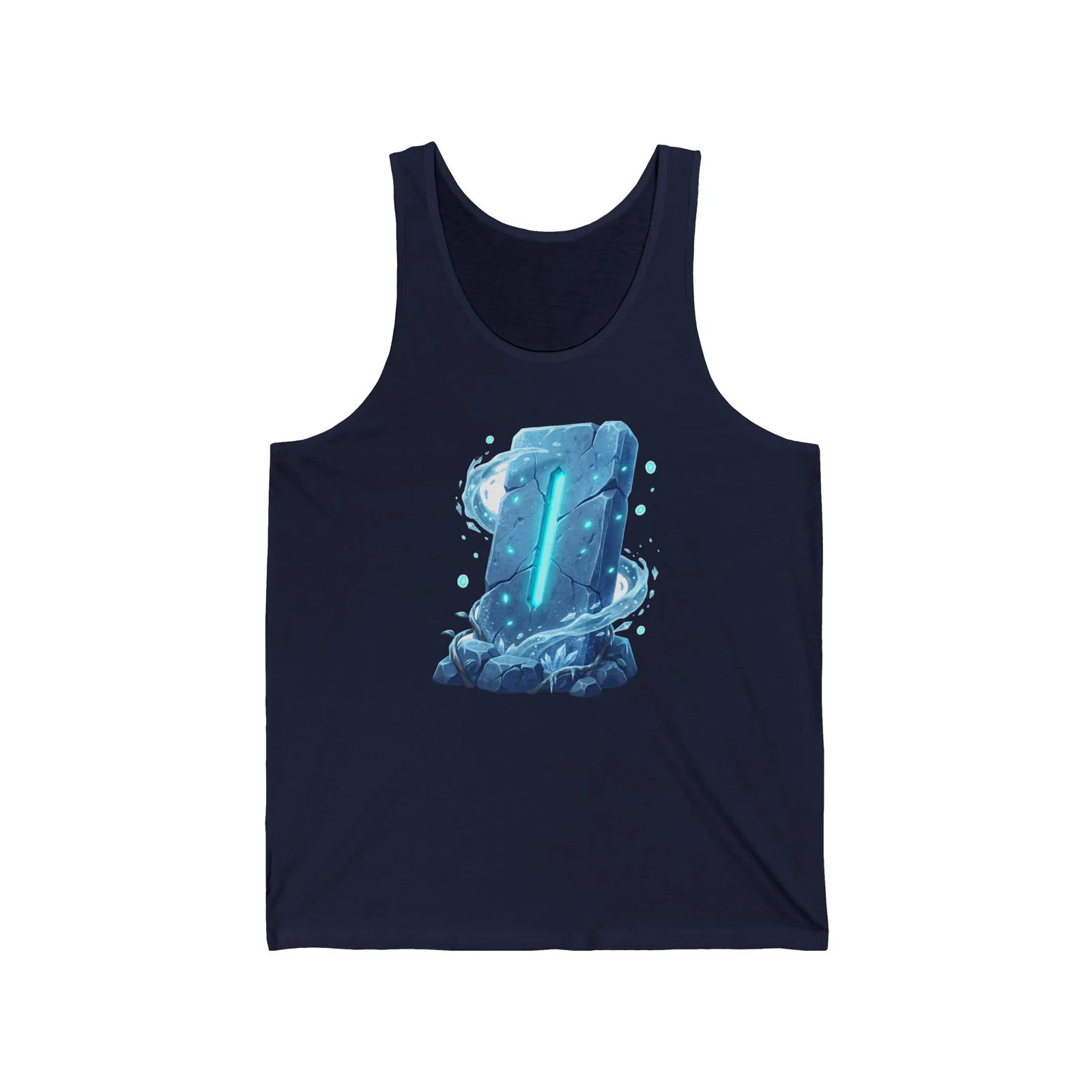 Isa Rune Ice Stillness Tank Top - Soft Combed Cotton Retail Fit - Unisex Athletic Heather