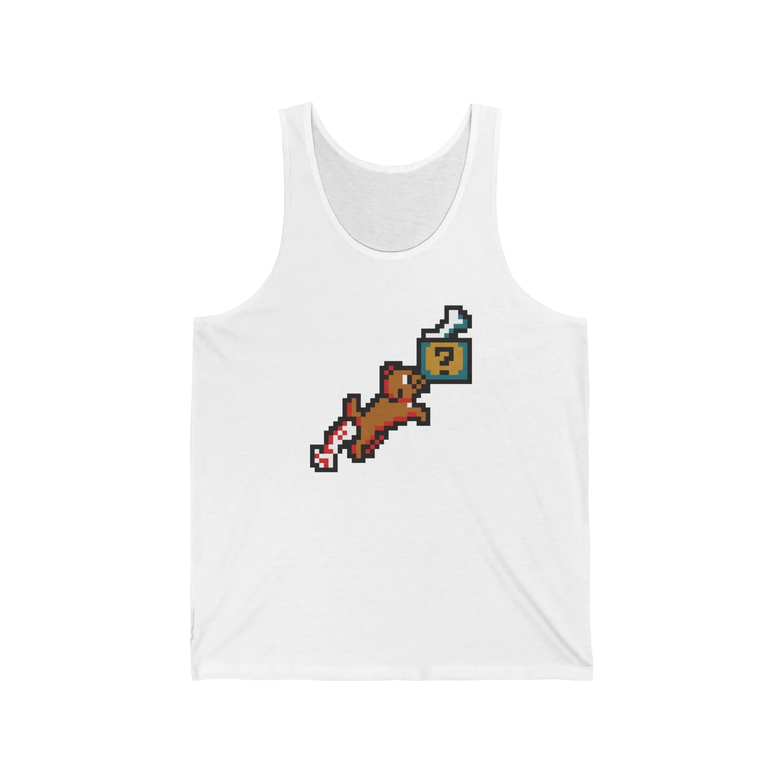 Fetch Quest 8-Bit Pixel Dog Tank Top - Lightweight Retail Fit Jersey - Unisex White