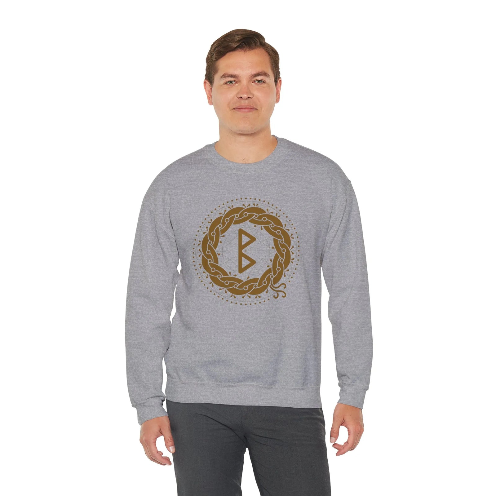 Berkana Earth Mother Rune Sweatshirt - Midweight Cotton Blend Fleece - Unisex White
