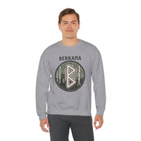 Berkana Rune Earth Mother Sweatshirt - Heavy Blend Cotton-Poly Crewneck - Unisex White