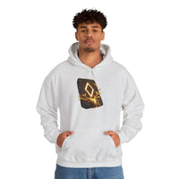 Ingwaz Runic Seed Hoodie - Warm Cotton Blend Pullover - Unisex White