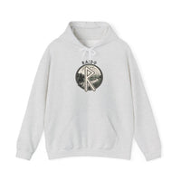 Raido Rune Journey Symbol Hoodie - Soft Cotton Blend Pullover - Unisex White