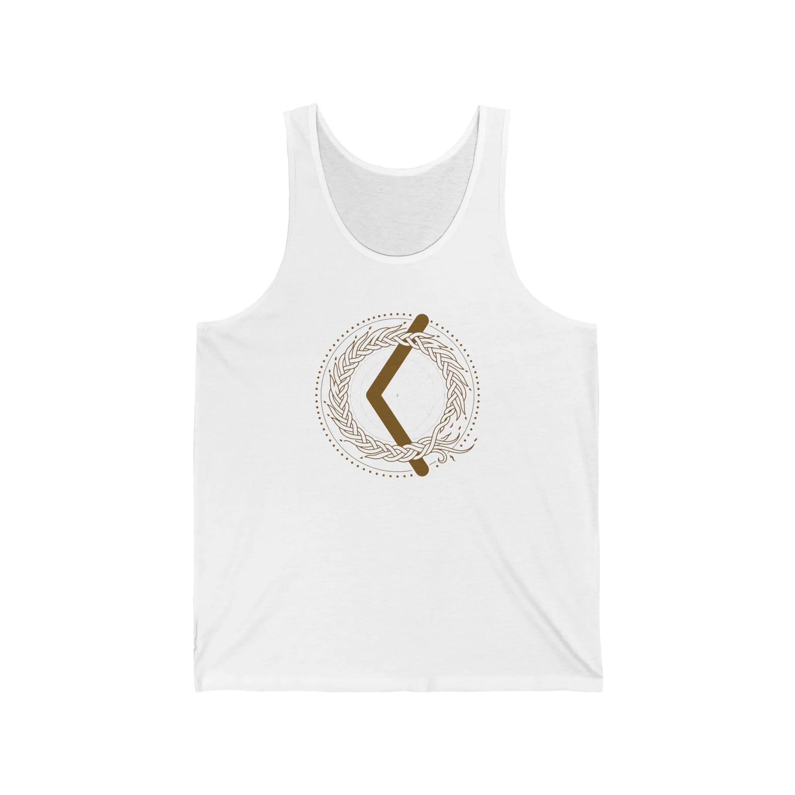 Kenaz Creative Fire Rune Tank Top - Soft Ringspun Cotton Retail Fit - Unisex White