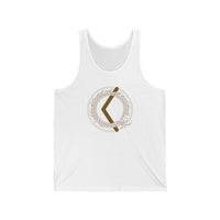 Kenaz Creative Fire Rune Tank Top - Soft Ringspun Cotton Retail Fit - Unisex White