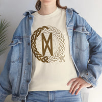 Norse Dagaz Rune Celtic Knot T-Shirt - Heavyweight Cotton Classic Fit Tee - Unisex White