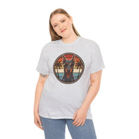 Doberman 70s Sunset Aviators T-Shirt - Heavy Cotton Classic Fit Tee - Unisex White