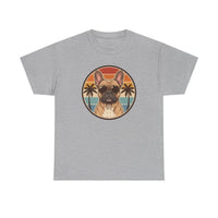 French Bulldog Sunset Aviator T-Shirt - Heavy Cotton Classic Fit Tee - Unisex White