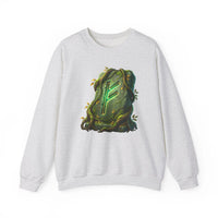 Fehu Wealth Rune Sweatshirt - Heavy Blend Fleece Crewneck - Unisex White