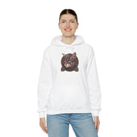 Viking Berserker Cat Warpaint Hoodie - Soft Cotton-Poly Fleece Pullover - Unisex Ash