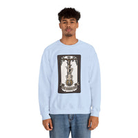 The Hanged Man Tarot Card Sweatshirt - Soft Fleece Classic Fit Crewneck - Unisex Off White