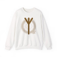 Elhaz Rune Protection Sweatshirt - Heavy Blend Cotton-Poly Crewneck - Unisex White