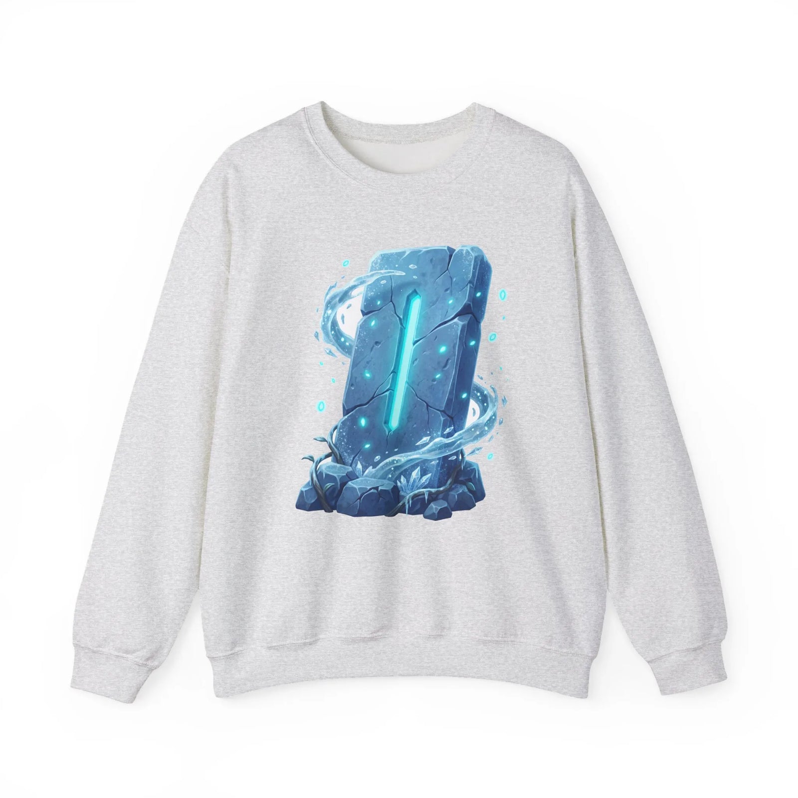 Isa Rune Ice Glacier Sweatshirt - Heavy Blend Fleece Crewneck - Unisex White