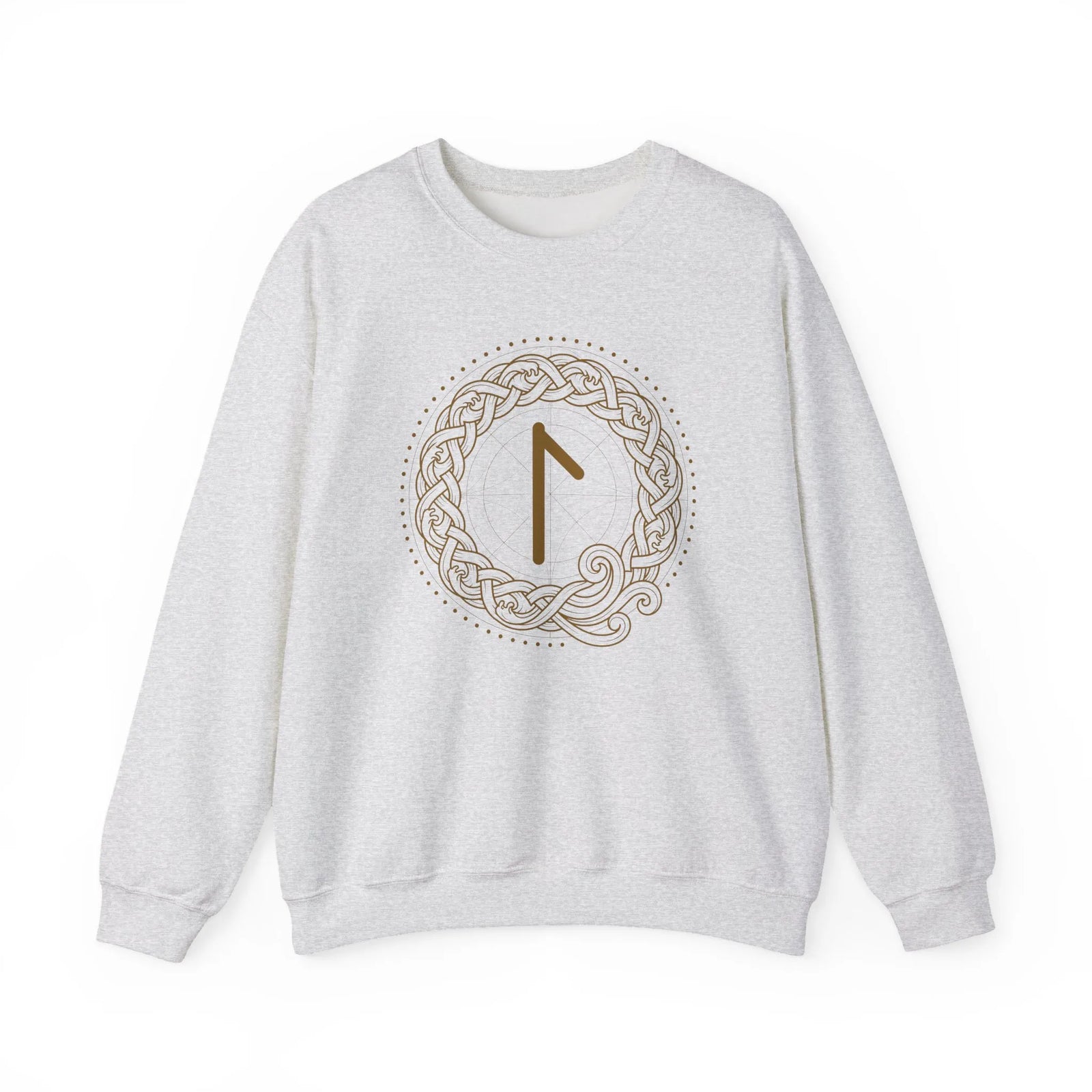 Laguz Rune Knotwork Graphic Sweatshirt - Heavy Blend Cotton Poly Fleece - Unisex White