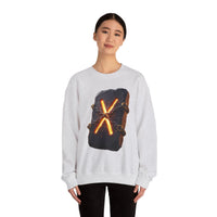 Gebo Rune Stone Graphic Sweatshirt - Medium Heavy Fleece Crewneck - Unisex White