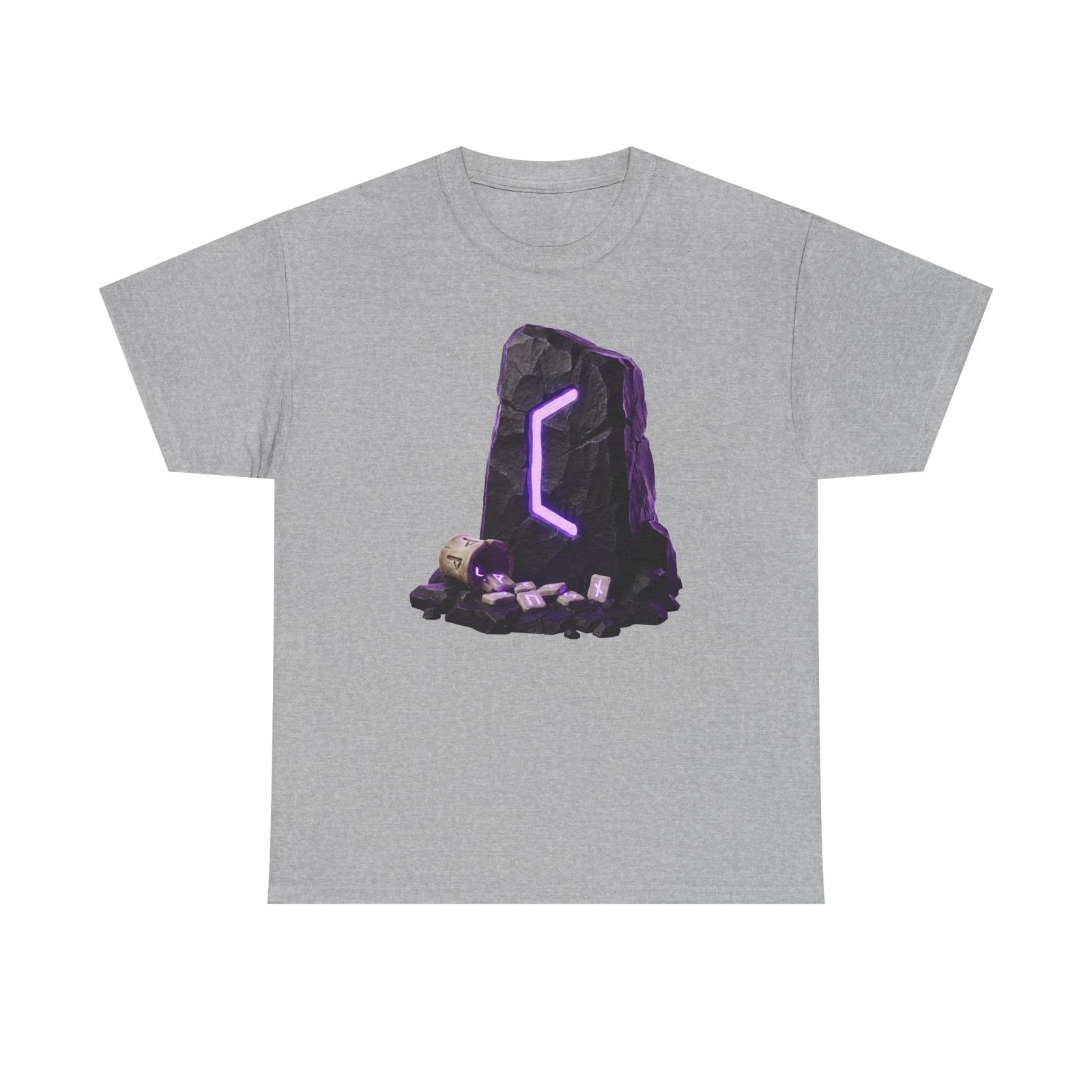 Perthro Rune Mystery Graphic T-Shirt - Heavy Cotton Classic Fit Crewneck Tee - Unisex White