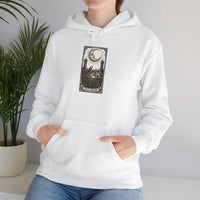 Moon Tarot Card Graphic Hoodie - Soft Fleece Blend Pullover - Unisex Ash
