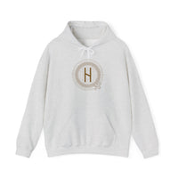 Hagalaz Crushing Change Rune Hoodie - Heavy Blend Fleece Pullover - Unisex White