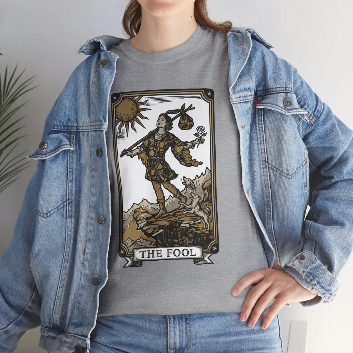 The Fool Tarot Card Graphic T-Shirt - Heavy Cotton Classic Fit Tee - Unisex White
