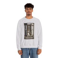 The High Priestess Tarot Card Sweatshirt - Heavy Blend Fleece Crewneck - Unisex White