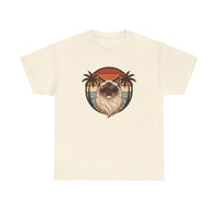 Ragdoll Cat 70s Sunset Aviators T-Shirt - Heavy Cotton Classic Fit Tee - Unisex White
