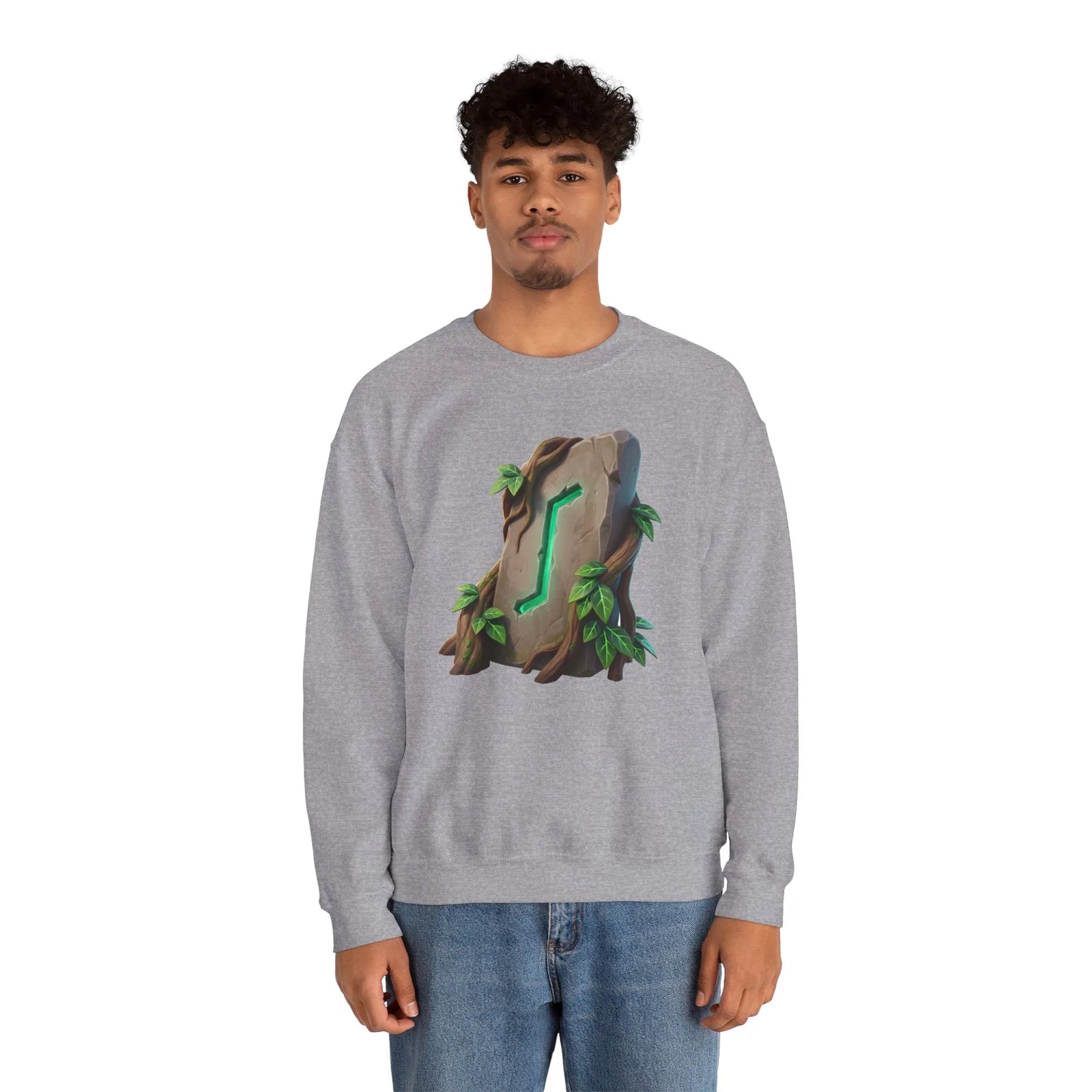 Eihwaz Rune Yggdrasil Tree Sweatshirt - Heavy Blend Classic Crewneck - Unisex Off White