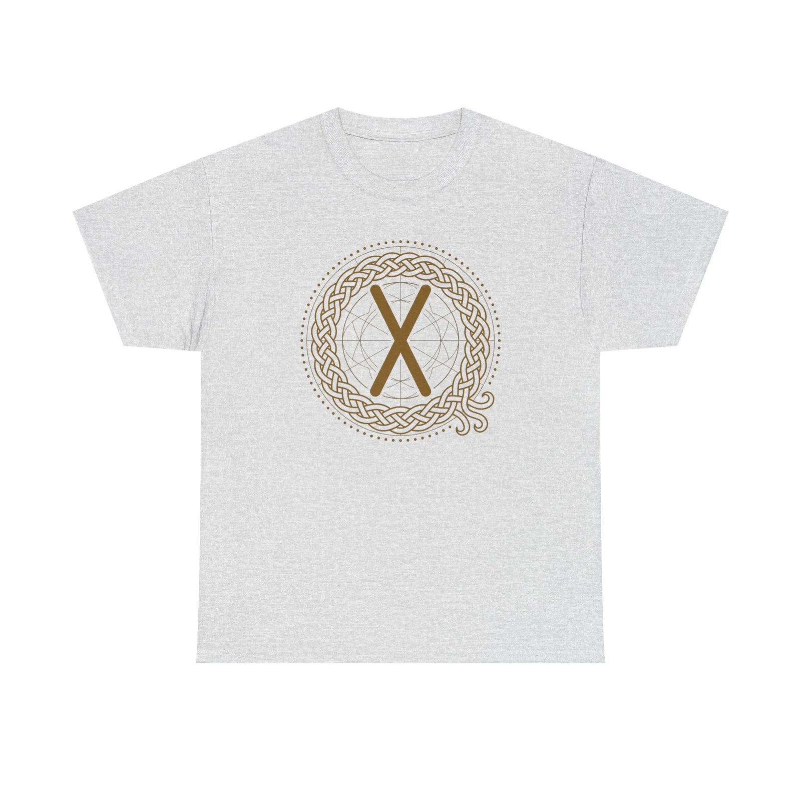 Gebo Rune Celtic Knot T-Shirt - Heavy Cotton Classic Fit Tee - Unisex White