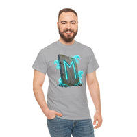 Ehwaz Rune Twin Horse T-Shirt - Heavyweight 100% Cotton Classic Tee - Unisex White
