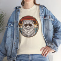 Persian Cool Cats 70s Sunset Aviators T-Shirt - Heavy Cotton Classic Fit Tee - Unisex White