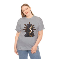 Sowulo Sun Ray Rune Graphic T-Shirt - Heavy Cotton Classic Fit Crewneck - Unisex White
