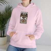 The Devil Tarot Card Graphic Hoodie - Heavy Blend Cotton-Poly Fleece - Unisex White