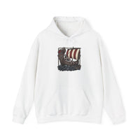 Longship Prow Viking Dog Hoodie - Cozy Cotton Poly Fleece - Unisex White