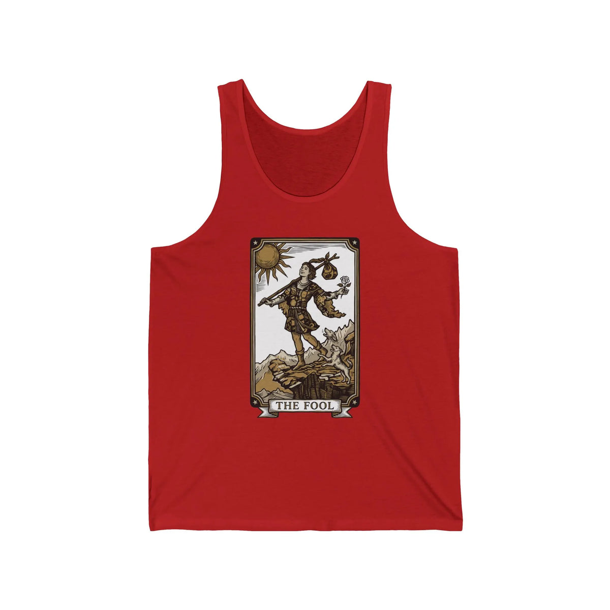 The Fool Tarot Card Tank Top - Lightweight Airlume Cotton Jersey - Unisex Athletic Heather