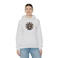 Alchemist Cat Sacred Geometry Hoodie - Soft Heavy Blend Pullover - Unisex White