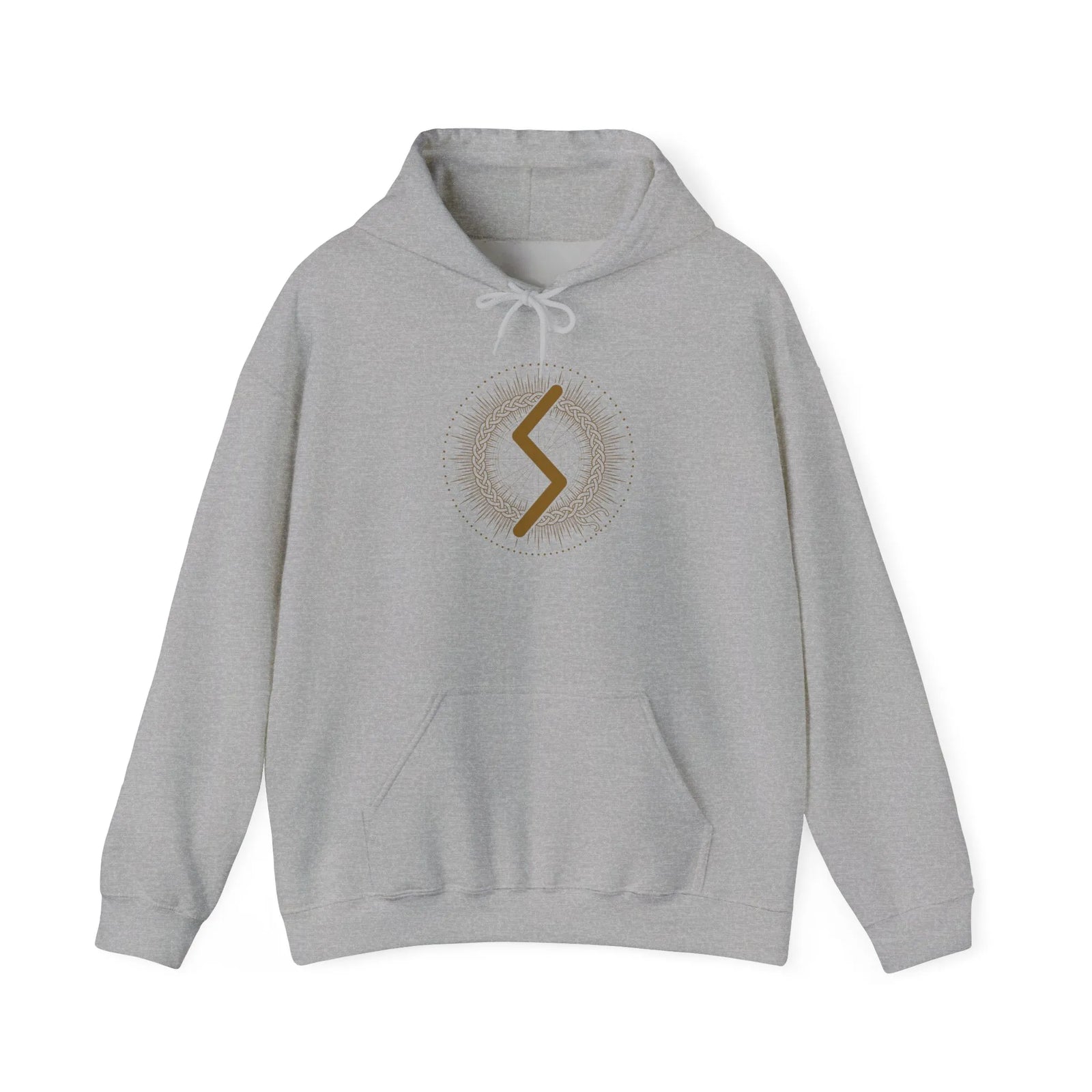Sowulo Sun Rune Guidance Hoodie - Heavy Blend Cotton Blend Pullover - Unisex White