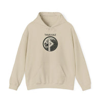 Thurisaz Rune Wolf Graphic Hoodie - Heavy Blend Fleece Pullover - Unisex White