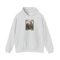 Strength Tarot Card Graphic Hoodie - Heavy Blend Fleece Pullover - Unisex White