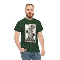 The Tower Tarot Card Graphic T-Shirt - Heavy Cotton Classic Fit Tee - Unisex White