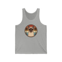 Siamese Cat Aviators Tank Top - Lightweight Cotton Jersey Retail Fit - Unisex White