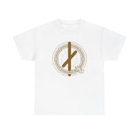 Nauthiz Norse Rune Graphic T-Shirt - Heavyweight Cotton Classic Tee - Unisex White