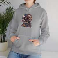 Ninja Cat Ukiyo-e Samurai Hoodie - Soft Fleece Blend Pullover - Unisex White