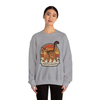 Abyssinian Retro 70s Sunset Sweatshirt - Heavy Blend Classic Crewneck - Unisex White