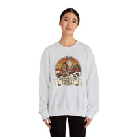 Norwegian Forest Cat Retro Sunset Sweatshirt - Heavy Blend Fleece Crewneck - Unisex White