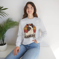 Siamese Retro 70s Sunset Sweatshirt - Heavy Blend Fleece Crewneck - Unisex Ash
